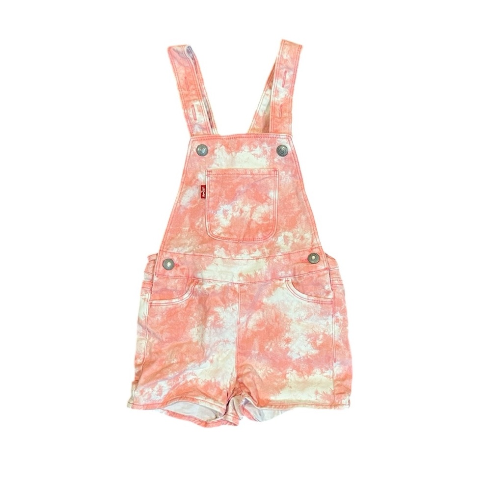 Levi’s Pink and White Shortalls Short Overalls Size 4T